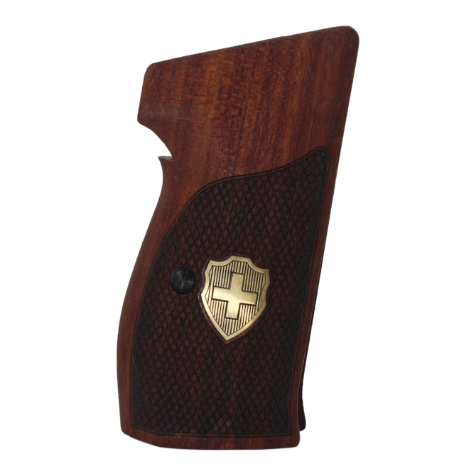 SIG P210-1/-4/-5/-6/DK M49 mit Tragering kompatible maßgefertigte Rosenholzgriffschalen-697