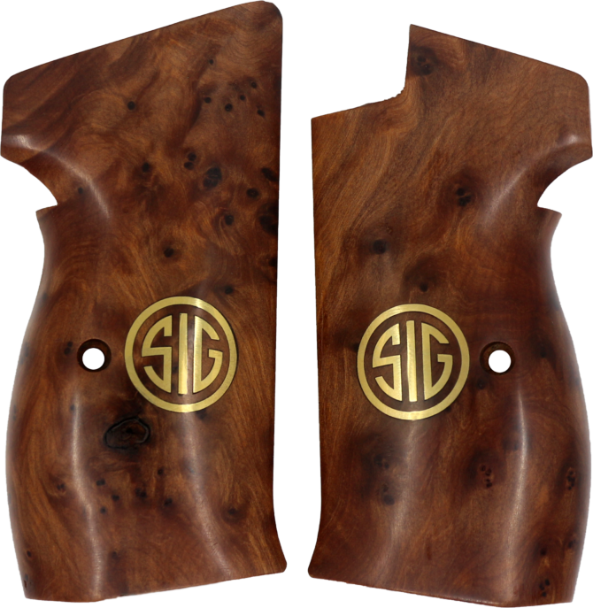 SIG P210-1/-2/-4/-5/-6/DK M49 Rhomlas ohne Tragering Thuja-Griffschalen-702