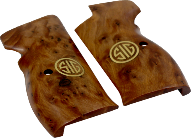 SIG P210-1/-2/-4/-5/-6/DK M49 Rhomlas ohne Tragering Thuja-Griffschalen-702